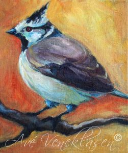 Ave_Veneklasen_Birds_CrestedChickadee_OilPainting