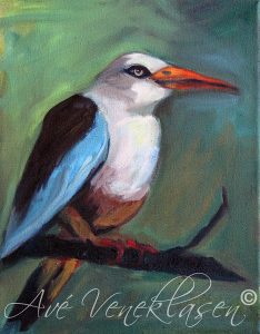 Ave_Veneklasen_Birds_GreyHeadedKingﬁsher_OilPainting