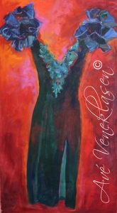 Ave_Veneklasen_Dresses_GreenVelvetGown_MixedMedia