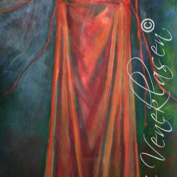 Orange Gown With Ties