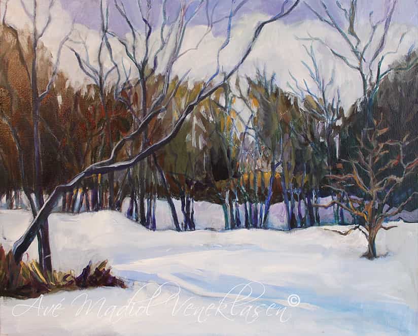 Ave Madiol Veneklasen Landscapes Snowy Field 20 x16 Acrylic