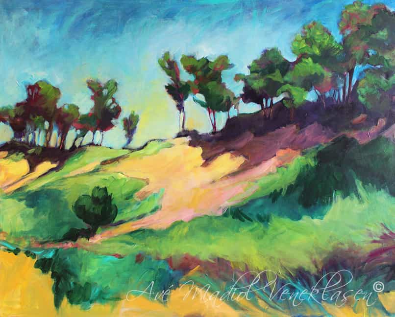 Ave Madiol Veneklasen Landscapes Wind on the Dunes 30 x 40 Acrylic