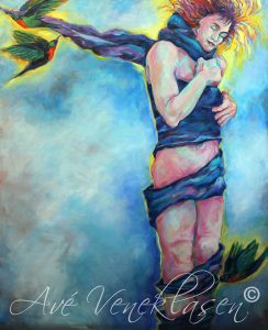 Ave_Veneklasen_Birds_GirlWrappedByBirds_Acrylic